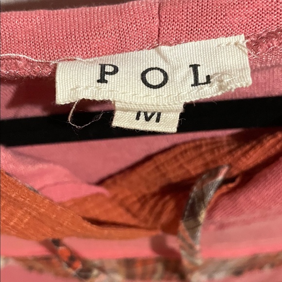 POL Pink and Orange Plaid Hoodie - Picture 2 of 11